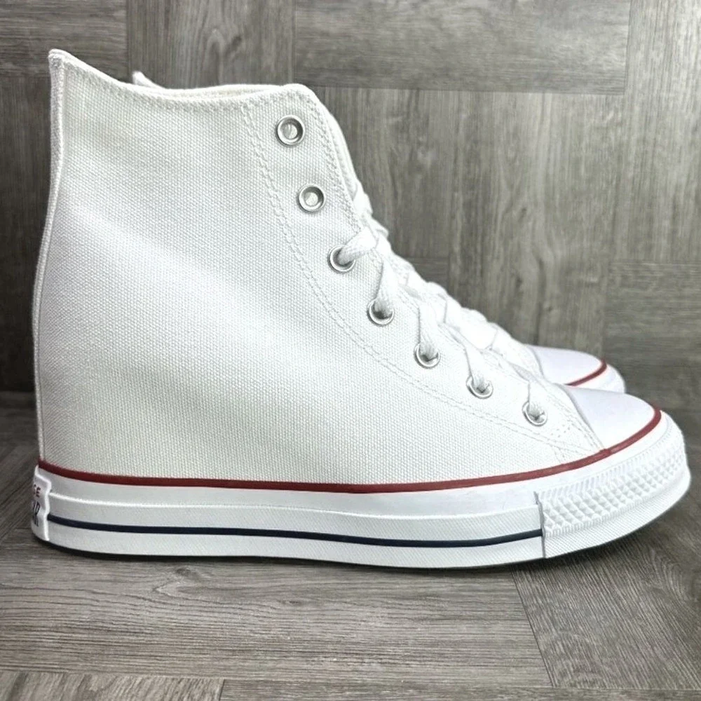 Converse Chuck Taylor All Star Lux Women 10 White New Wedge High Top A11908C - Picture 1 of 8